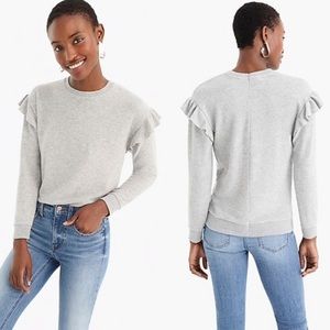 J. Crew Ruffle Shoulder Sweatshirt Style Top